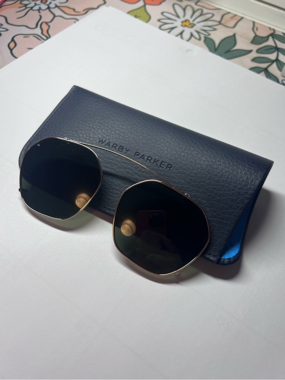 Keiko Medium Clip-On Polished Gold with Green Polarized Lenses Great Quality